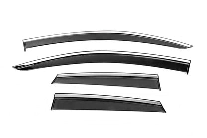 Window Deflectors with Chrome Trim Niken Luxury (4 pcs) for Opel Crossland X 2017-2024 - image 1