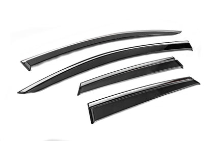 Window Deflectors with Chrome Trim Niken Luxury (4 pcs) for Opel Crossland X 2017-2024 - image 3