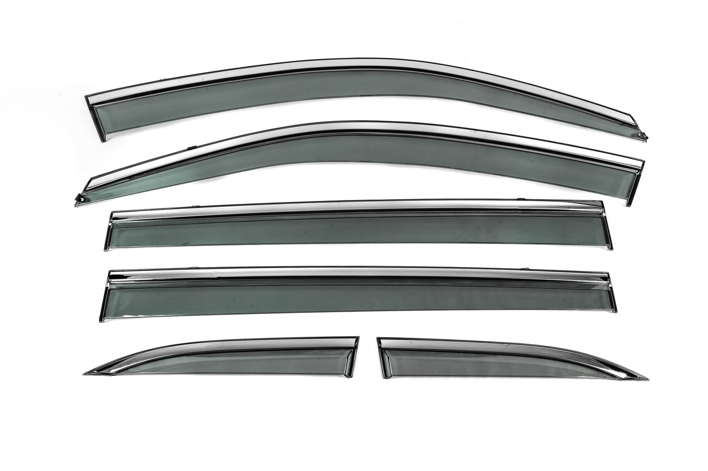 Window Deflectors with Chrome Trim Niken Luxury (6 pcs) for Toyota Highlander 2013-2019 - image 1