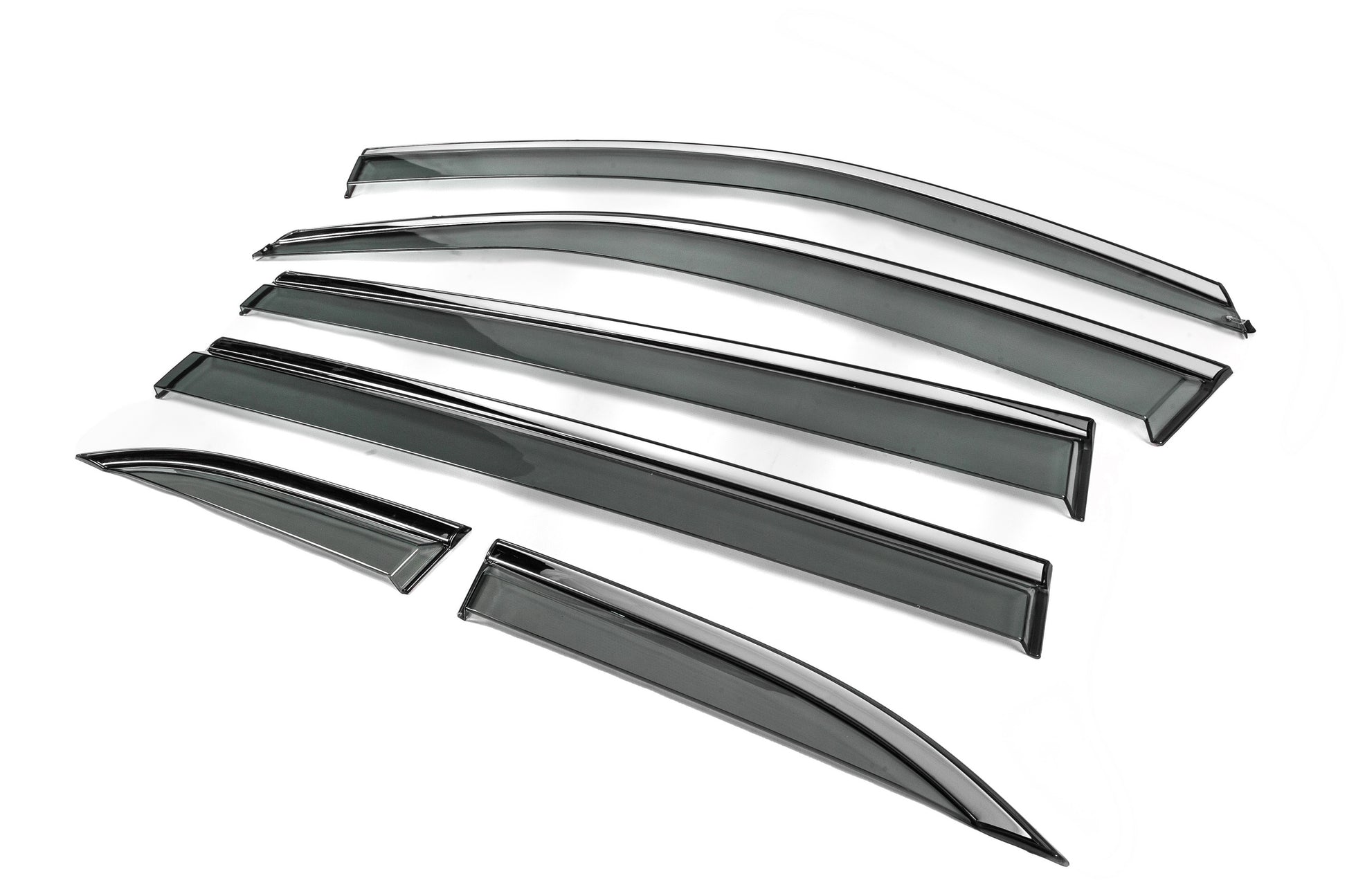 Window Deflectors with Chrome Trim Niken Luxury (6 pcs) for Toyota Highlander 2013-2019 - image 3