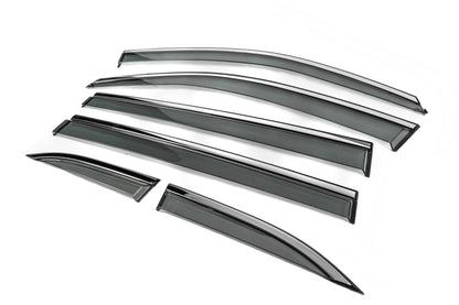 Window Deflectors with Chrome Trim Niken Luxury (6 pcs) for Toyota Highlander 2013-2019 - image 3