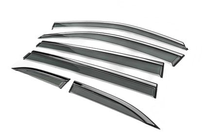 Window Deflectors with Chrome Trim Niken Luxury (6 pcs) for Toyota Highlander 2013-2019 - image 2