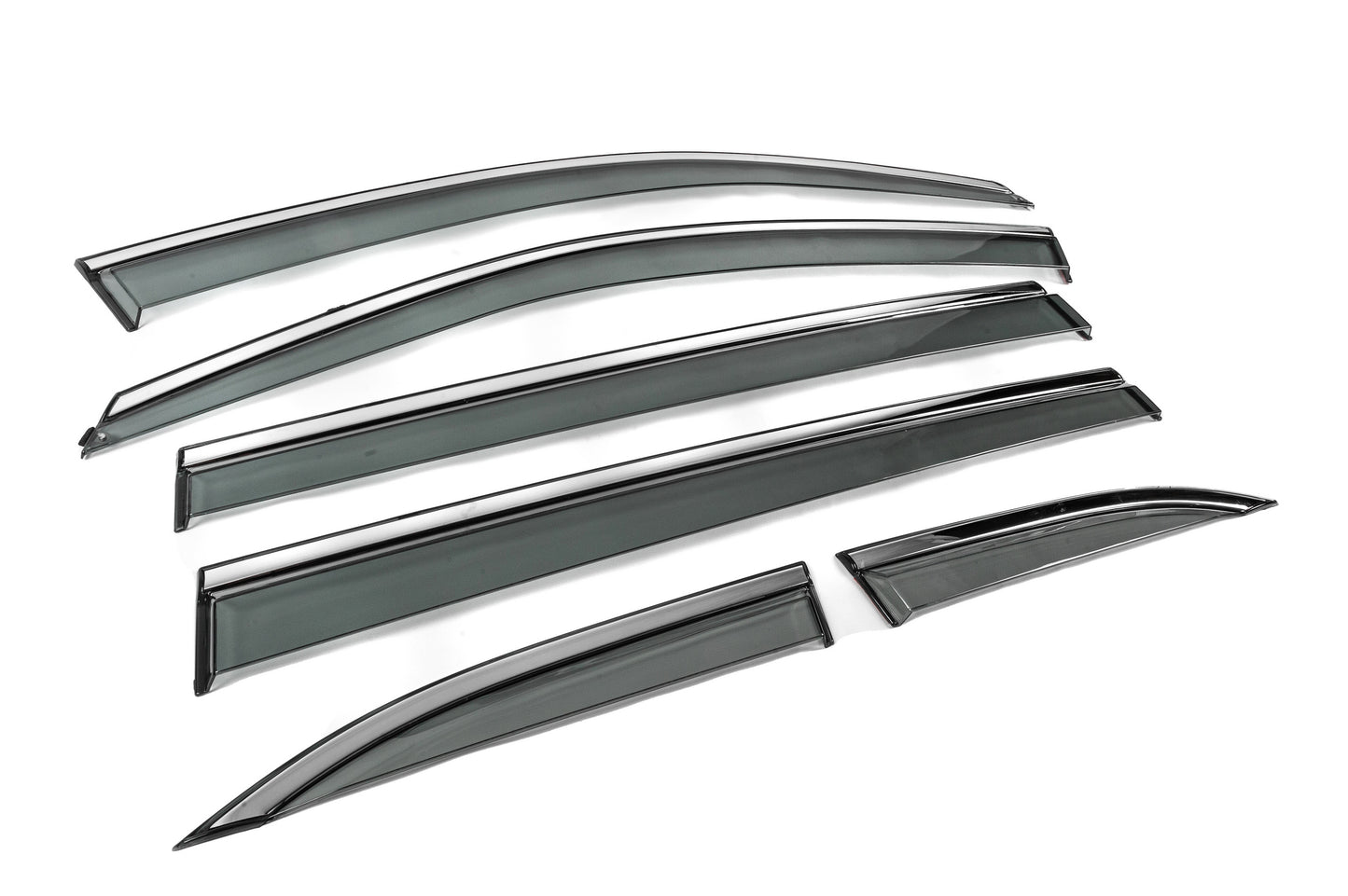 Window Deflectors with Chrome Trim Niken Luxury (6 pcs) for Toyota Highlander 2013-2019 - image 4