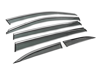 Window Deflectors with Chrome Trim Niken Luxury (6 pcs) for Toyota Highlander 2013-2019 - image 4