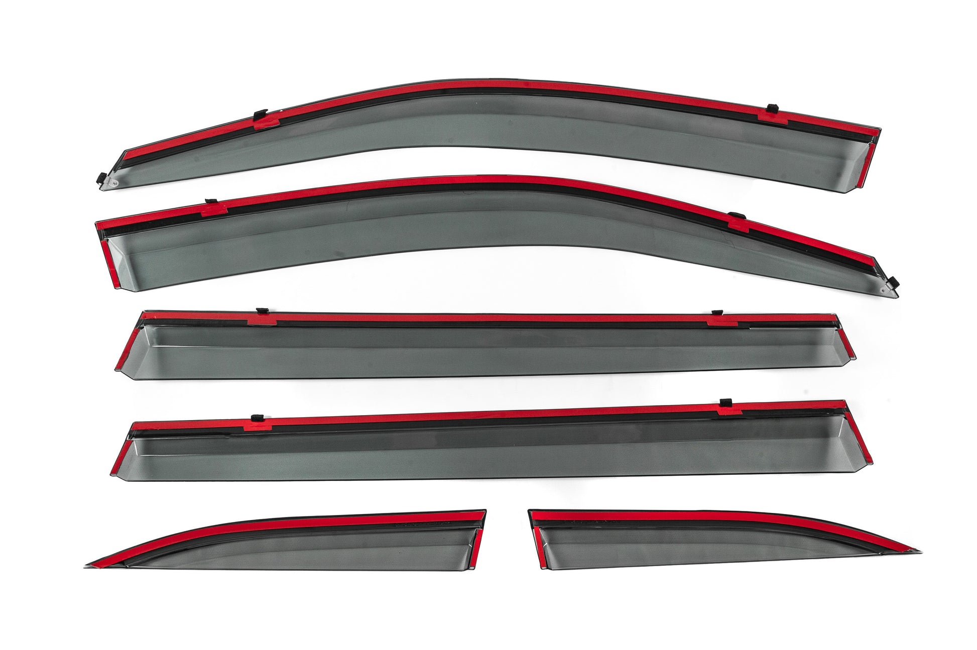 Window Deflectors with Chrome Trim Niken Luxury (6 pcs) for Toyota Highlander 2013-2019 - image 4