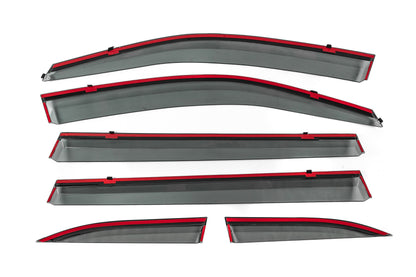 Window Deflectors with Chrome Trim Niken Luxury (6 pcs) for Toyota Highlander 2013-2019 - image 4