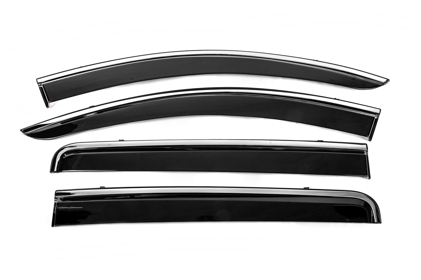 Window Deflectors with Chrome Trim Niken Luxury (4 pcs) for Mitsubishi L200 2015-2024 - image 1