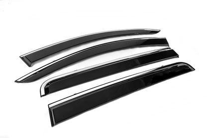 Window Deflectors with Chrome Trim Niken Luxury (4 pcs) for Mitsubishi L200 2015-2024 - image 3