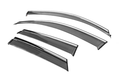 Window Deflectors with Chrome Trim Niken Luxury (4 pcs) for Audi Q3 2011-2019 - image 3