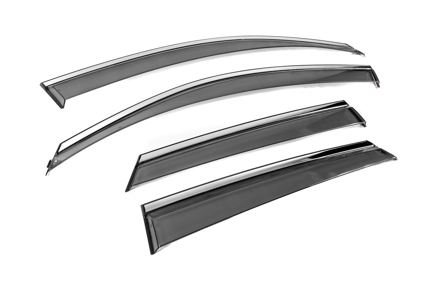 Window Deflectors with Chrome Trim Niken Luxury (4 pcs) for Audi Q3 2011-2019 - image 4