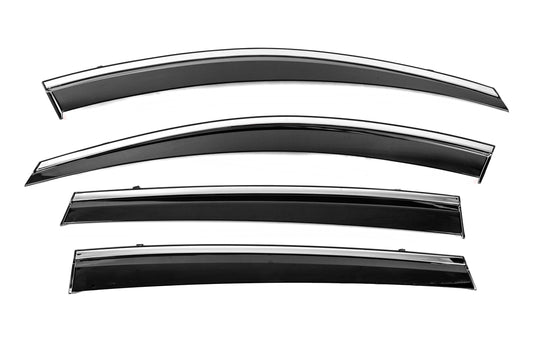 Window Deflectors with Chrome Trim Niken Luxury (4 pcs) for Toyota Rav 4 2013-2018 - image 1