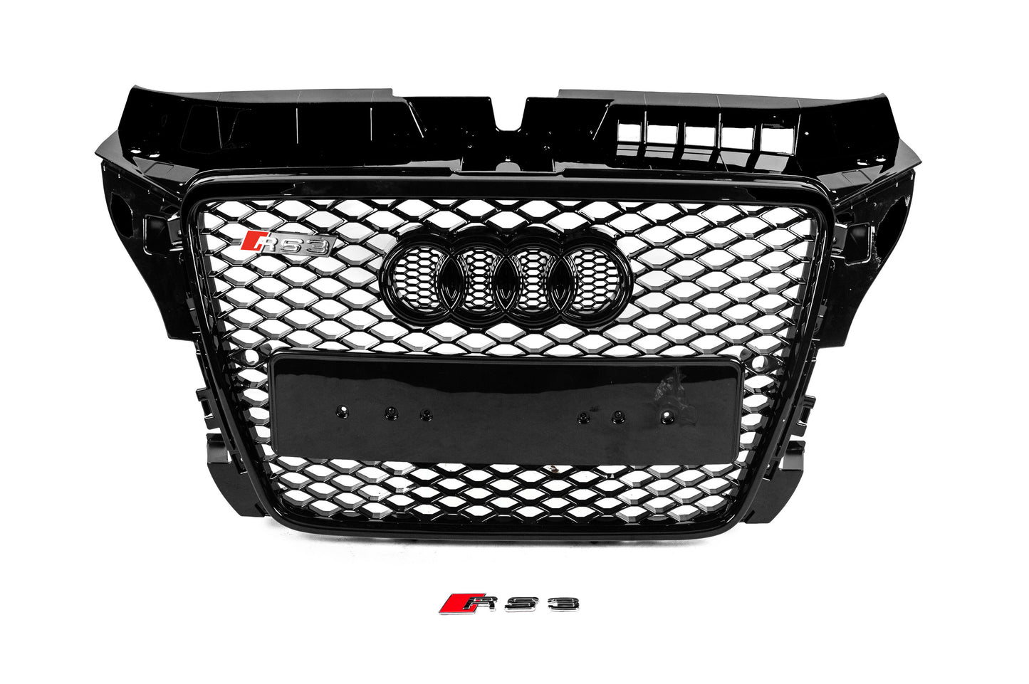 Front Grille RS-Style (2008-2012, black with chrome) for Audi A3 2003-2012 - image 1