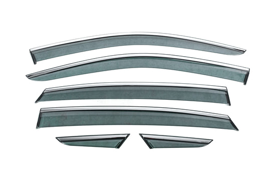 Window Deflectors with Chrome Trim Niken Luxury (6 pcs) for Toyota Venza 2020- - image 1