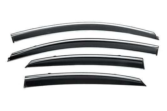 Window Deflectors with Chrome Trim Niken Luxury (4 pcs) for Hyundai Accent 2017-2023 - image 1