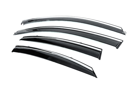 Window Deflectors with Chrome Trim Niken Luxury (4 pcs) for Hyundai Accent 2017-2023 - image 2