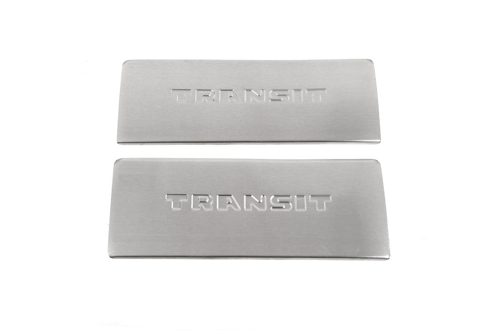 Interior door sill protectors Carmos V2 (2 pcs, stainless steel) for Ford Transit 2000-2014 - image 2