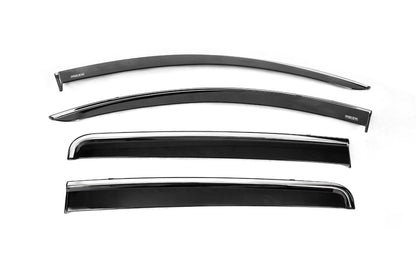 Window deflectors with chrome trim (4 pcs, Niken) for Fiat Fullback 2016- - image 2