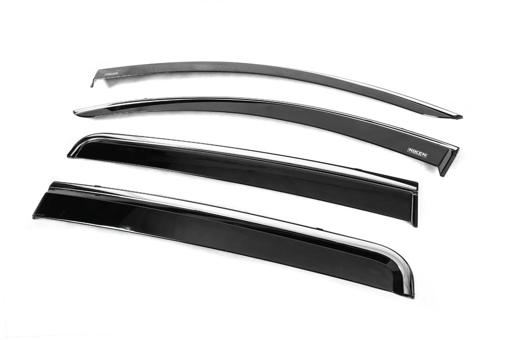 Window deflectors with chrome trim (4 pcs, Niken) for Fiat Fullback 2016- - image 3