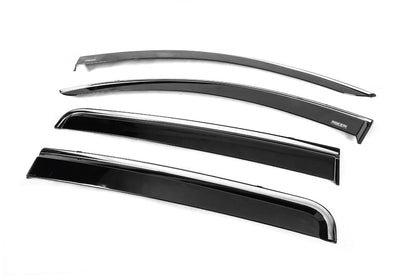 Window deflectors with chrome trim (4 pcs, Niken) for Fiat Fullback 2016- - image 3