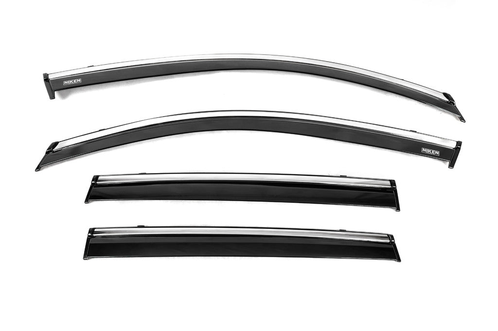 Window deflectors with chrome trim (4 pcs, Niken) for Toyota Corolla Cross 2020- - image 4