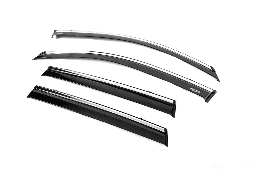 Window deflectors with chrome trim (4 pcs, Niken) for Toyota Corolla Cross 2020- - image 5