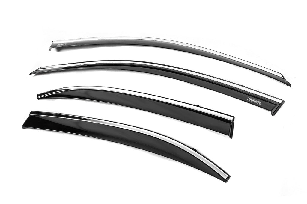 Window deflectors with chrome trim (4 pcs, Niken) for Chevrolet Malibu 2011-2018 - image 1