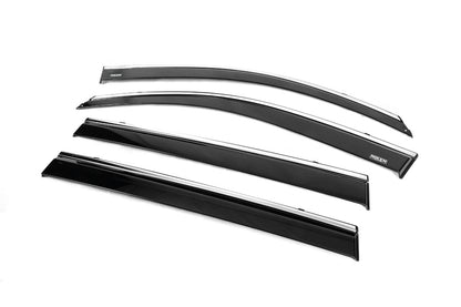Window deflectors with chrome trim (4 pcs, Niken) for Toyota Highlander 2008-2013 - image 2