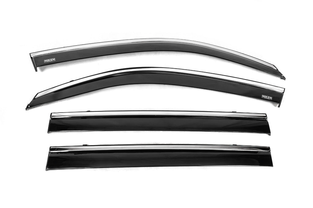Window deflectors with chrome trim (4 pcs, Niken) for Toyota Land Cruiser 200 2007-2021 - image 4