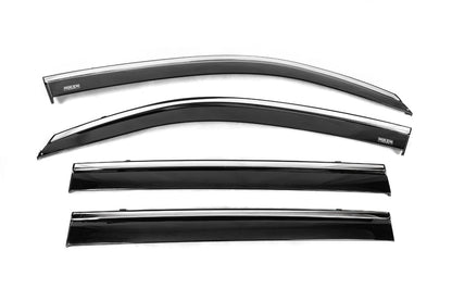 Window deflectors with chrome trim (4 pcs, Niken) for Lexus LX570/450d 2008-2022 - image 4