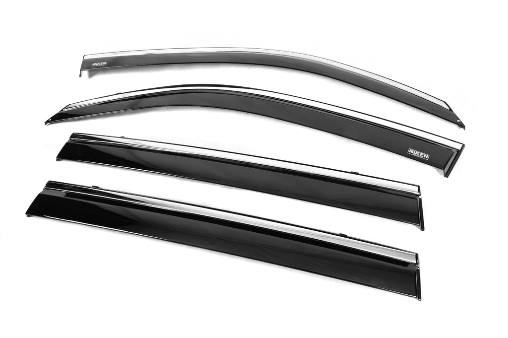 Window deflectors with chrome trim (4 pcs, Niken) for Toyota Land Cruiser 200 2007-2021 - image 5