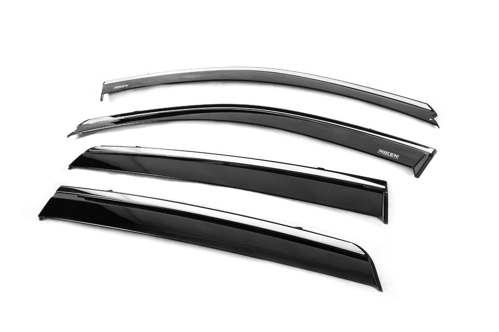 Window deflectors with chrome trim (4 pcs, Niken) for Hyundai Santa Fe 2 2006-2012 - image 3