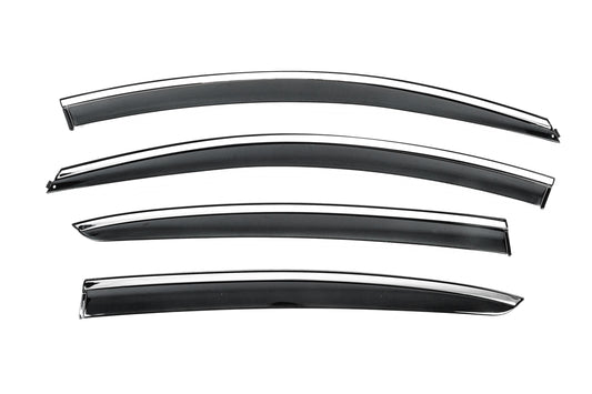 Window Deflectors with Chrome Trim Niken Luxury (SD, 4 pcs) for Renault Megane IV 2016-2025 - image 1