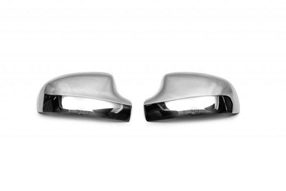 Mirror covers (upper part, 2 pcs, stainless steel) for Dacia Sandero 2013-2020 - Reelken Auto