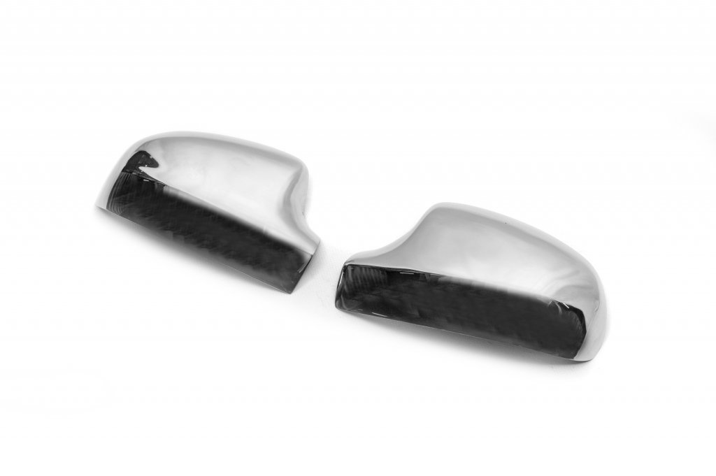 Mirror covers (upper part, 2 pcs, stainless steel) for Renault Sandero 2007-2013 - image 3
