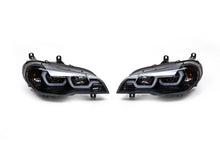 Front headlights with LED lighting (2 pcs, dark) for BMW X5 E-70 2007-2013 - image 2