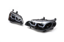 Front headlights with LED lighting (2 pcs, dark) for BMW X5 E70 2007-2013 - image 1