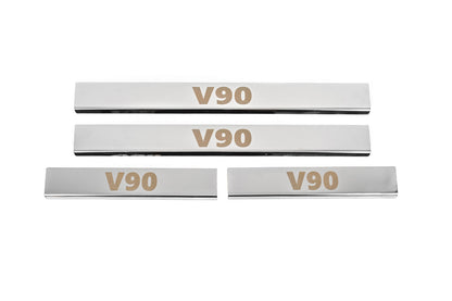 Carmos Door Sill Protectors (4 pcs, Stainless Steel) for Volvo S90/V90 2016- - image 1