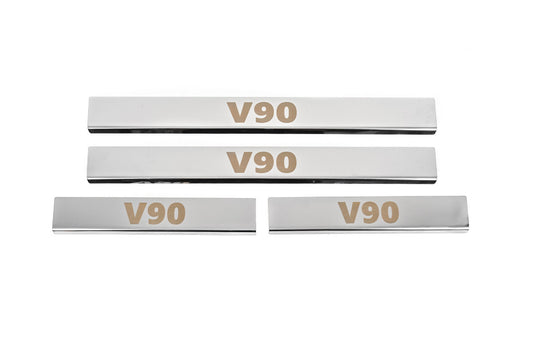 Carmos Door Sill Protectors (4 pcs, Stainless Steel) for Volvo S90/V90 2016- - image 1
