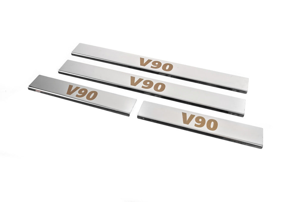 Carmos Door Sill Protectors (4 pcs, Stainless Steel) for Volvo S90/V90 2016- - image 2
