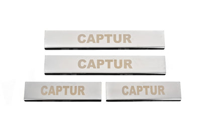 Carmos Door Sill Protectors (4 pcs, Stainless Steel) for Renault Captur 2013-2019 - image 1