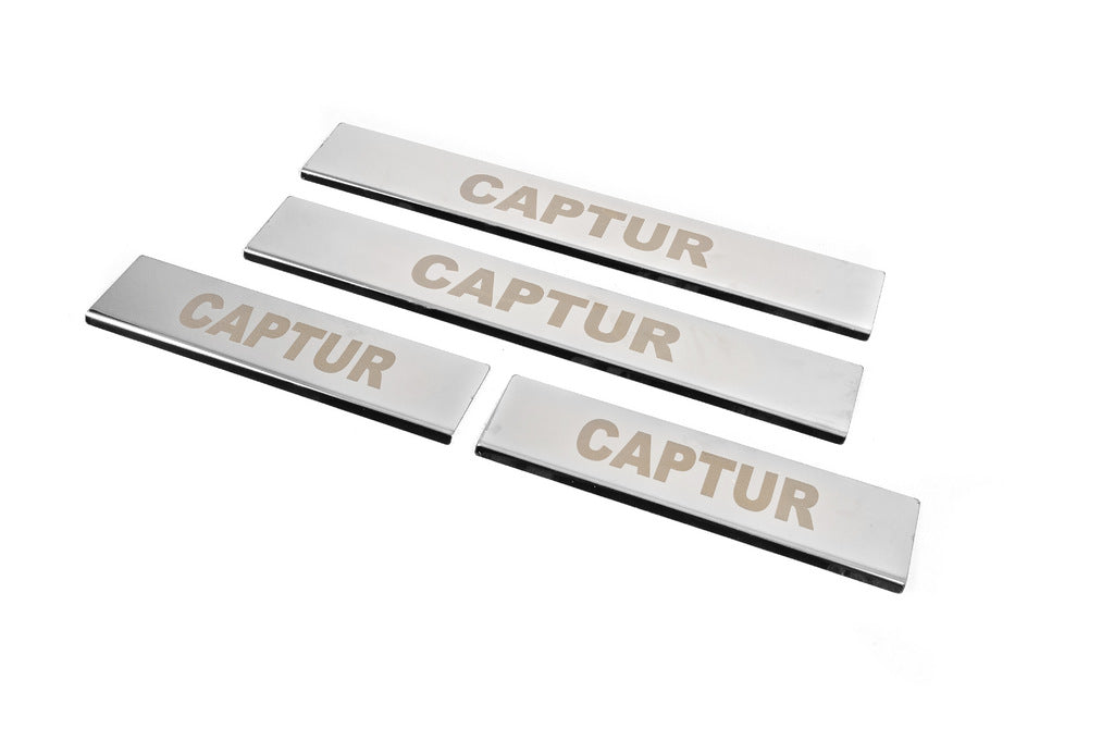Carmos Door Sill Protectors (4 pcs, Stainless Steel) for Renault Captur 2013-2019 - image 2