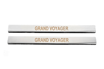 Carmos threshold pads (2 pcs, stainless steel) for Chrysler Voyager 2008-2016 - image 1