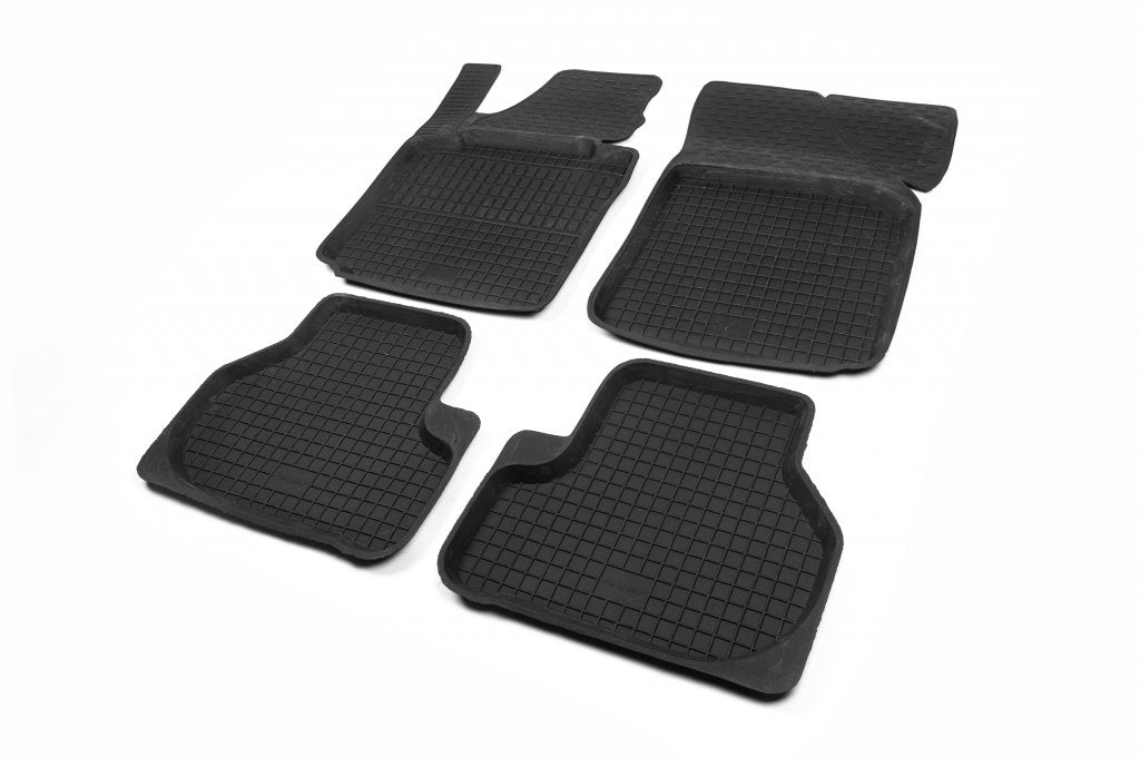 Rubber floor mats with edge (4 pcs, Polytep) for Skoda Octavia II A5 2010-2013 - image 1