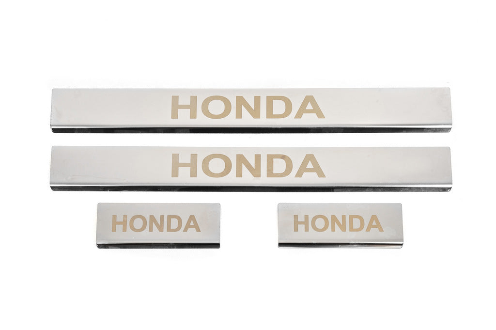 Carmos Door Sill Protectors (4 pcs, Stainless Steel) for Honda CRV 2007-2011 - image 1