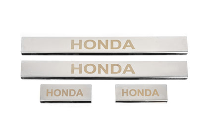 Carmos Door Sill Protectors (4 pcs, Stainless Steel) for Honda CRV 2007-2011 - image 1