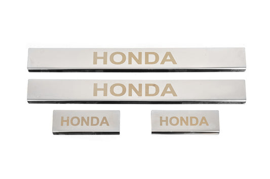 Carmos Door Sill Protectors (4 pcs, Stainless Steel) for Honda CRV 2007-2011 - image 1