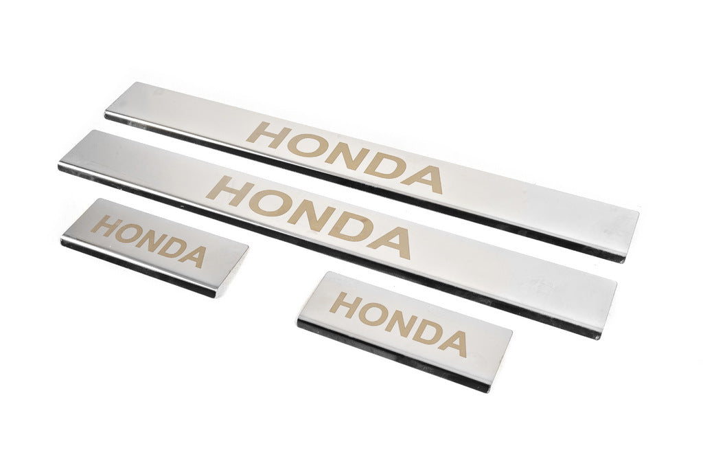 Carmos Door Sill Protectors (4 pcs, Stainless Steel) for Honda CRV 2007-2011 - image 2