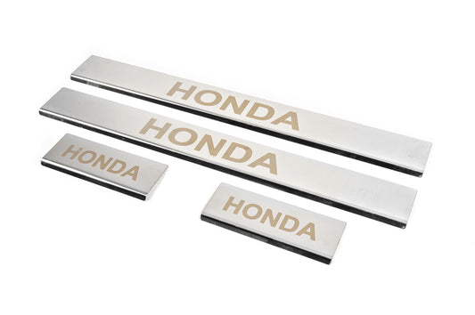 Carmos Door Sill Protectors (4 pcs, Stainless Steel) for Honda CRV 2007-2011 - image 2