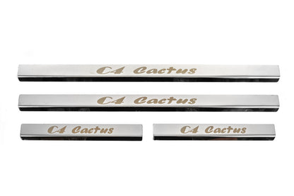 Carmos Door Sill Protectors (4 pcs, Stainless Steel) for Citroen Cactus 2014-2020 - image 1