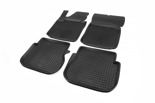 Rubber floor mats with edge (4 pcs, Polytep) for Volkswagen Caddy 2004-2010 - image 1